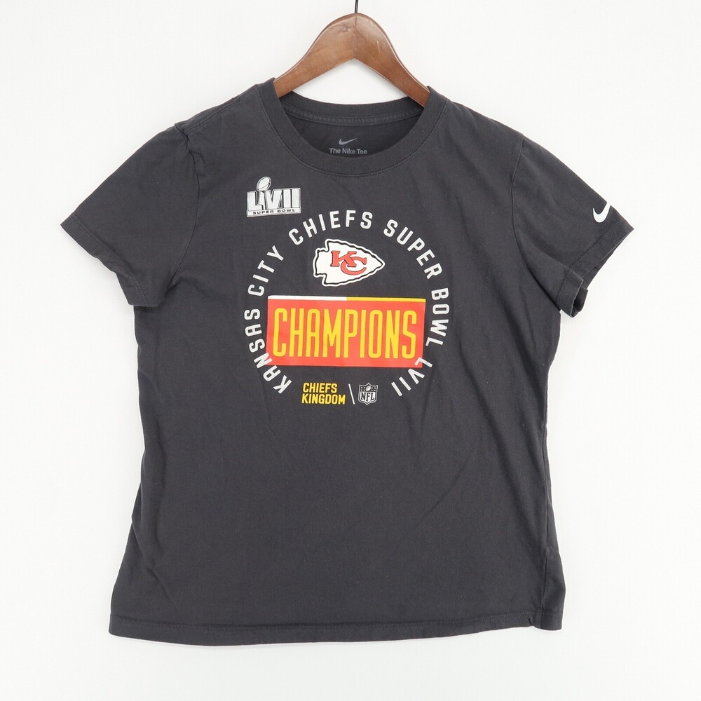 Kansas City Chiefs Super Bowl LVII Champions T-Shirt Women's Faded Black Large